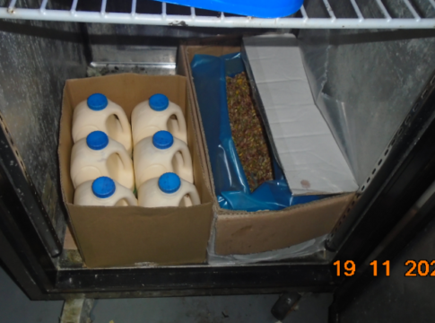 food stored in dirty fridge