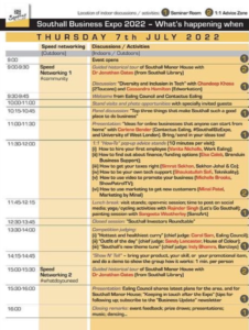 Southall Business Expo day agenda