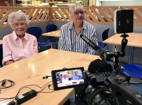Beryl Carr (left) with Ann Cousins, Manager of the Friends Cafe