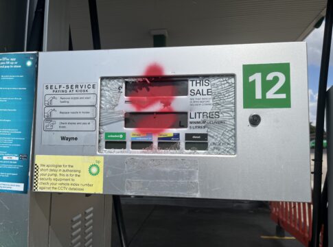 BP Petrol Station pumps attacked