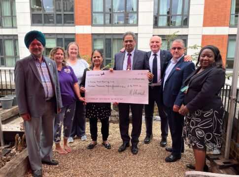 Home-Start Ealing receive cheque for nearly £17,000 from former Mayor of Ealing Councillor Manir Ahmed