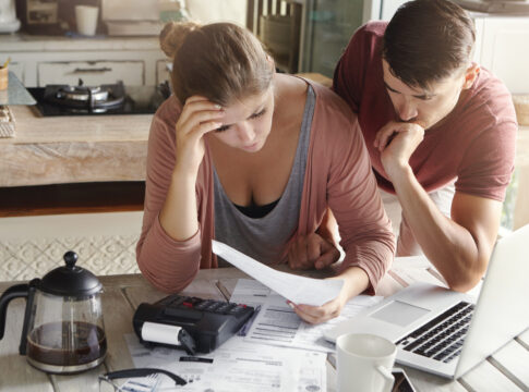 Couple reviewing finances