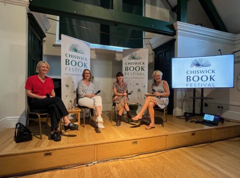 (L-R) Susie Lynes, Emma Curtis and Nicola Rayner, at Chiswick Book Festival. Talk chaired by Lisa Evans