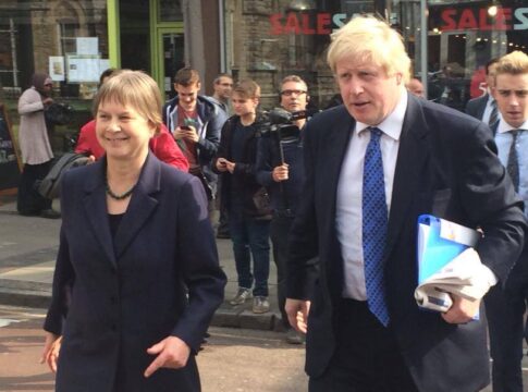 Angie Bray and Boris Johnson