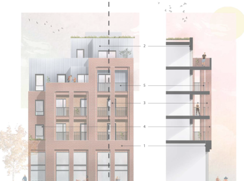 Architects drawing of redevelopment of Kwik-Fit site in West Ealing