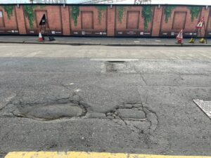 Pothole in Victoria Road, North Acton. Photo: EALING.NEWS