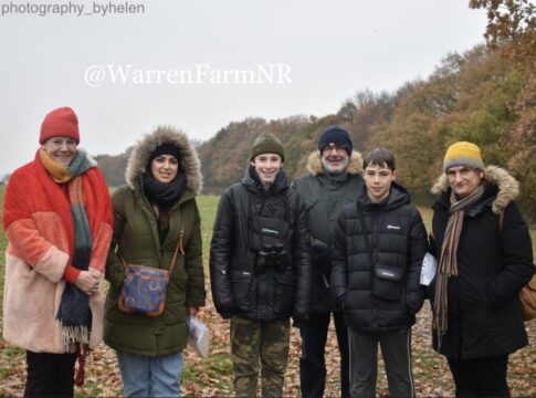 Daniel and Rowan with Councillors at Warren Farm