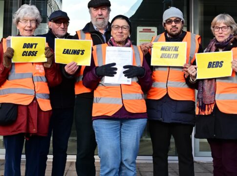 Ealing Save Our NHS presenting Mental Health petition