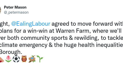 Peter Mason tweet on Twitter