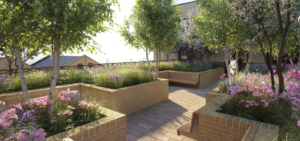 Rooftop terrace at Hanwell Square computer generated image