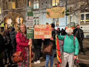 Residents protest to save Warren Farm. Photo: EALING.NEWS