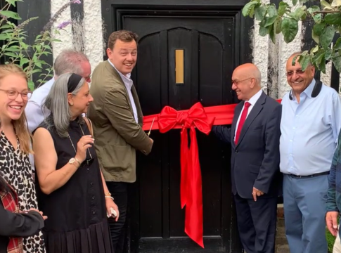 Southall Manor House ribbon cutting opening by Council leader Councillor Peter Mason