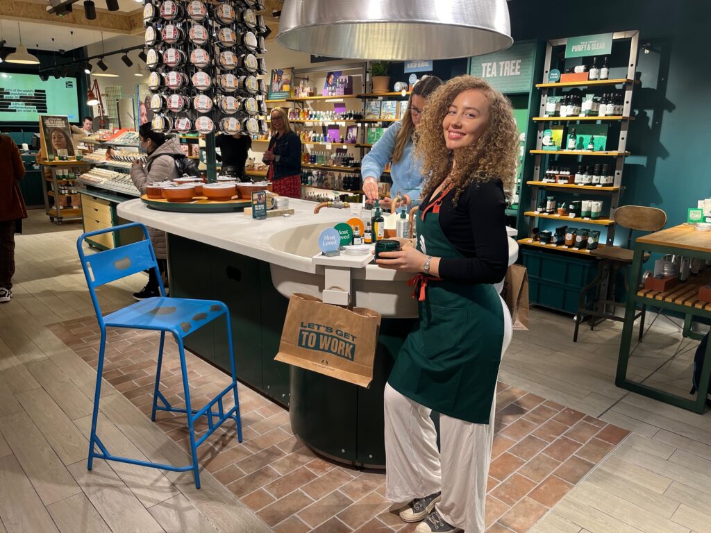 Ealing Broadway The Body Shop customer consultant Olivia
