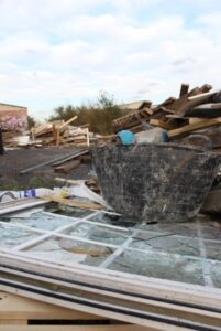 Derelict buildings and dangerous debris at Warren Farm