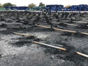Derelict buildings and dangerous debris at Warren Farm
