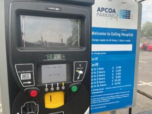 Pay and display machine at Ealing Hospital not working