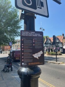 Public Spaces Protection Order (PSPO) for Hanwell. Photo: EALING.NEWS