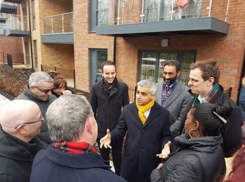Mayor of London Sadiq Khan and then Deputy Mayor James Murray visited new council homes at Copley Hanwell W7 in 2019.