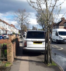 Car parked on pavement