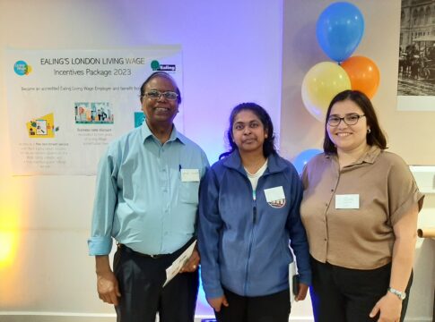 Jose Mendes, and Pramila Rodriguez from St Anselm's Church Southall and Ealing Citizens. Hilal.Yazan from Hounslow and Ealing Citizens