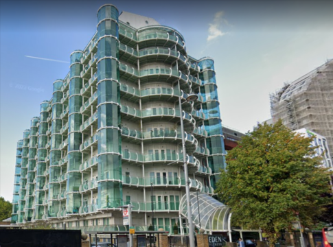 Planning Application Notice for the proposed development at CAVALIER HOUSE, 46-50 UXBRIDGE ROAD, EALING, W5 2SS. Photo: Google Maps