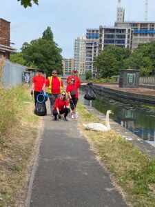 SEGRO employees helping Canal & River Trust. Photo: SEGRO