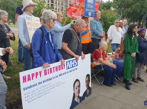 Ealing Save Our NHS gather outside Ealing Hospital