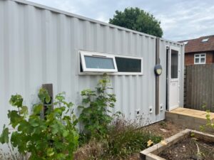 Outside the laundry room at Marston Court in Hanwell