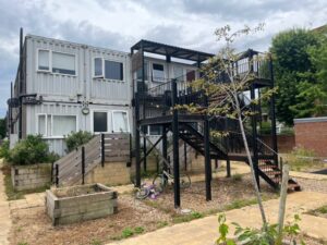 Marston Court in Hanwell using converted shipping containers to house people