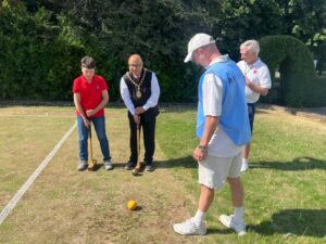 Mayor of Ealing, Councillor Hitesh Tailor at Ealing Croquet Club finds out about the club and the game