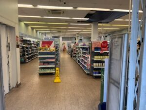 Empty shelves in Boots