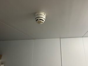 Smoke alarm at Meath Court, Hope Gardens, Acton. Photo: EALING.NEWS