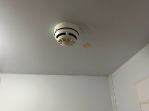 Smoke alarm at Meath Court, Hope Gardens, Acton. Photo: EALING.NEWS