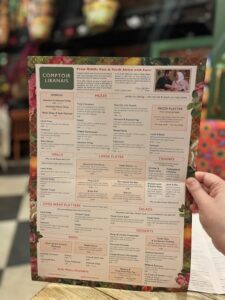 Comptoir Libanais menu. Photo: EALING.NEWS