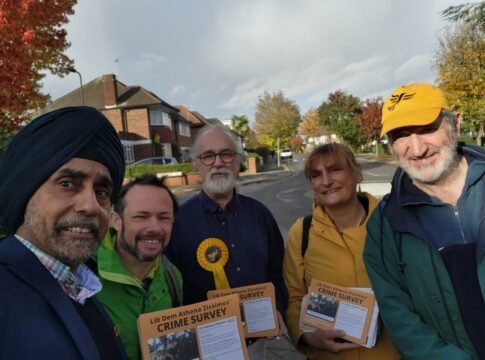 Kuldev Sehra with Ealing Liberal Democrats. Photo: Ealing Liberal Democrats