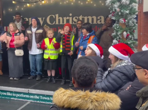 Festive Makaton at Ealing Broadway shopping centre. Photo: West London NHS Trust