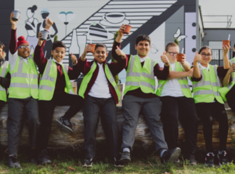 Primary school chldren at The Green Quarter. Photo: Berkeley Group