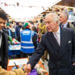 King Charles III visits Ealing Broadway and meets Margaret Noel from Descendants. Photo: SWNS / British Land