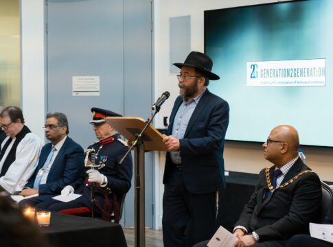 Rabbi Hershi Vogel speaking at Holocaust Memorial Day 2024 event. Photo: Ealing Council