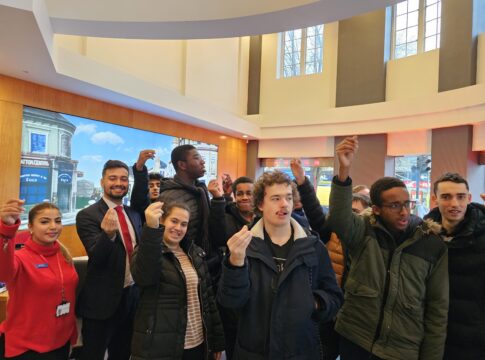 Students visits Ealing Metro Bank. Photo: Metro Bank