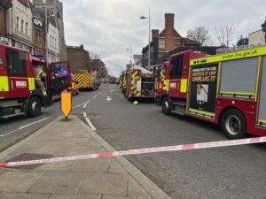 Fire in Acton High Street. Photo: EALING.NEWS