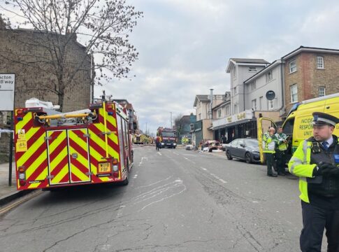 Fire in Acton High Street. Photo: EALING.NEWS