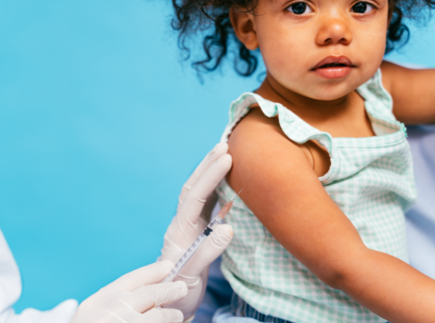 Child getting vaccine