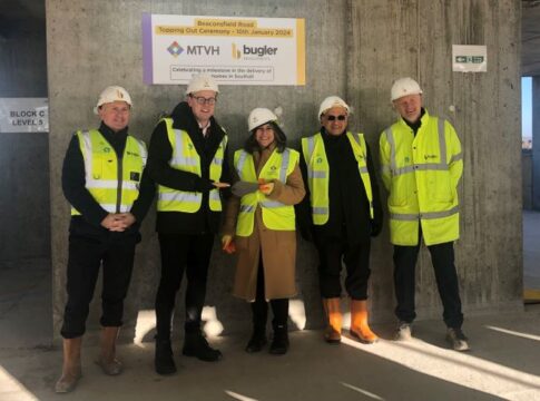 Topping out ceremony for new Southall homes. Photo: Ealing Council