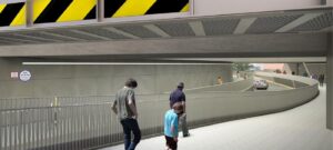 Artists impression of OLd Oak Common Lane bridge. Image: HS2