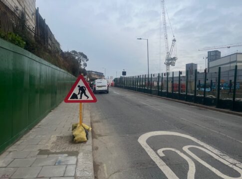 Roadworks Old Oak Common Lane. Photo: EALING.NEWS