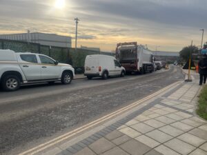 Traffic problems due to HS2 development on Old Oak Common Lane. Photo: EALING.NEWS