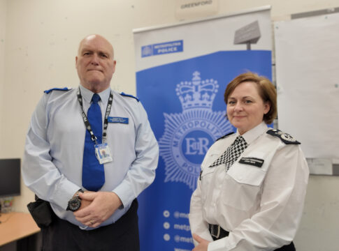 PCSO Arthur Gray with Metropolitan Police Assistant Commissioner Louisa Rolfe. Photo: Metropolitan Police