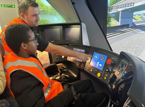 James Harrison, senior depot manager at Alstom with pupil from Ealing SEND Hub. Photo: Alstom