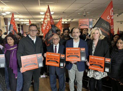 Virendra Sharma MP and Ealing Council councillors at meeting. Photo: GMB London